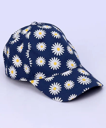Pine Kids Cap Floral Print Navy Blue - Circumference 51.5 cm