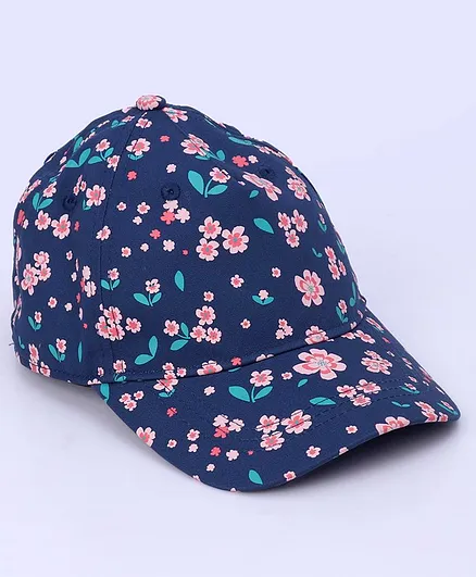 Pine Kids Cap Floral Print Navy Blue - Circumference 50.5 cm