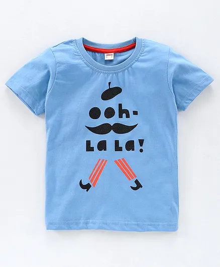 Ojos Half Sleeves Tee - Blue