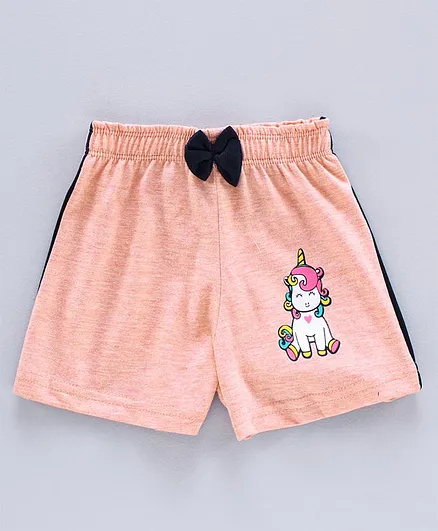 Ojos Mid Thigh Length Shorts - Peach