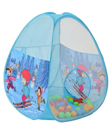 Playhood Pop Up Ball Pool Tent With 50 Colorful Balls Skating Print - Blue