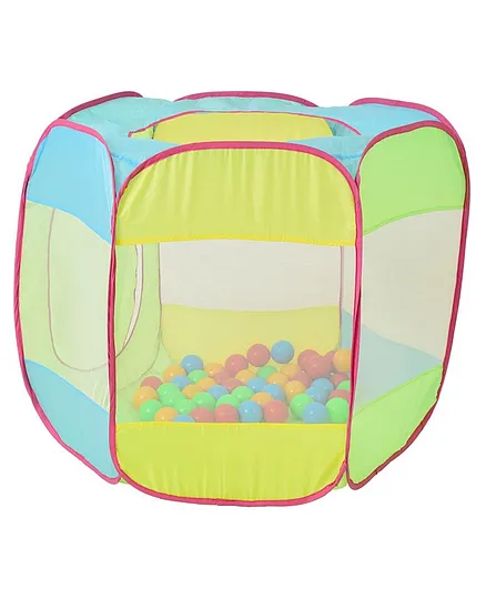 Playhood Hexagon Pop Up Ball Pool Tent With 50 Colorful Balls - Multicolor