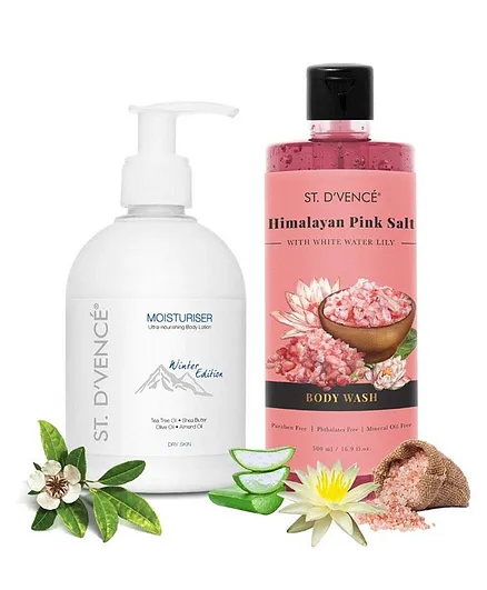 St. D'vence Winter Edition Body Lotion & Himalayan Pink Salt Body Wash - Total 500 ml