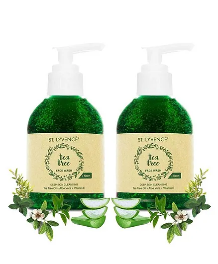 St. D’vencé Australian Essential Tea Tree Oil and Neem Face Wash Pack of 2 - 150 ml Each