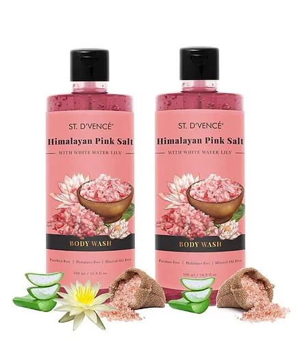 St. D’vencé Himalayan Pink Salt & Water Lily Body Wash Pack of 2 - 500 ml