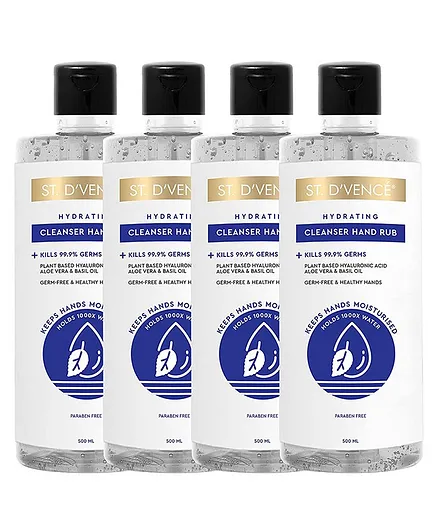 St. D'Vencé Alcohol Based Hand Sanitizer Pack of 4 - 500 ml Each