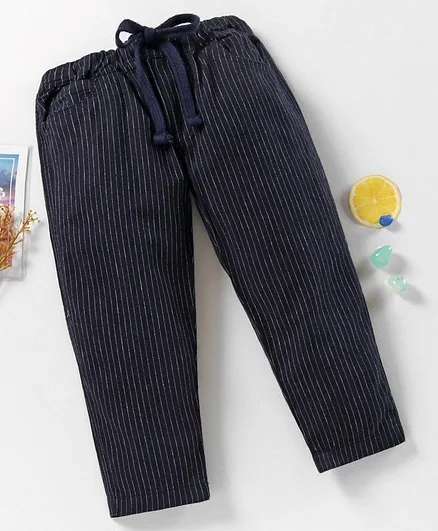 Rikidoos Full Length Striped Pant - Navy Blue