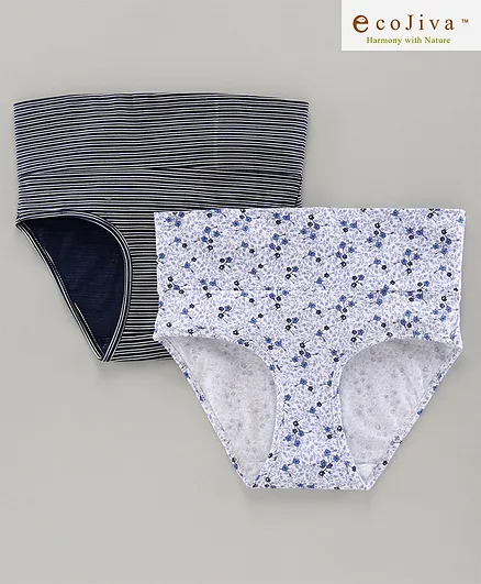 Bella Mama Knitted Maternity Panties Pack of 2 - Black and White