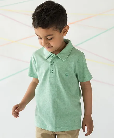 Campana Half Sleeves Solid Color Polo T-Shirt - Green