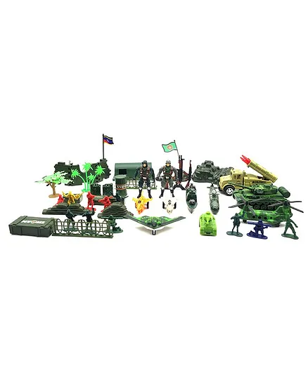 Emob Special Force Battlefield Army Military Play Set Toy With Mat Multicolor - 40 Pieces
