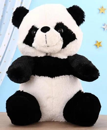 Chun Mun Stuff Sitting Panda Soft Toy White Black - Height 26.5 cm