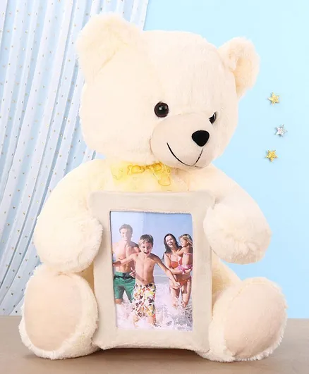 Chun Mun Stuff Bear Soft Toy With Photo Frame Cream - Height 38 cm