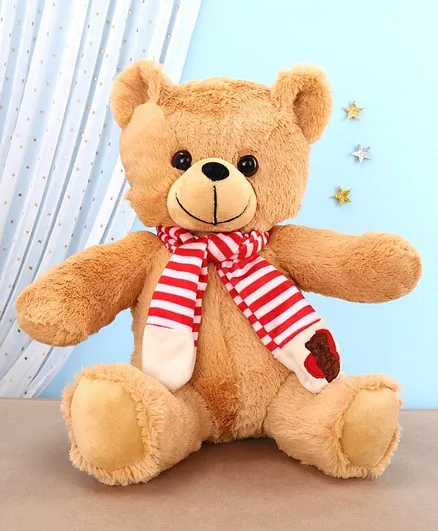 Chun Mun Stuff Teddy Bear Soft Toy With Scarf Brown - Height 31 cm