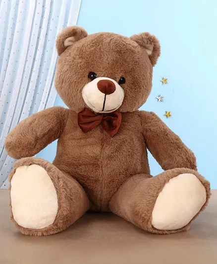 Chun Mun Stuff Teddy Bear Soft Toy With Bow Brown - Height 38 cm