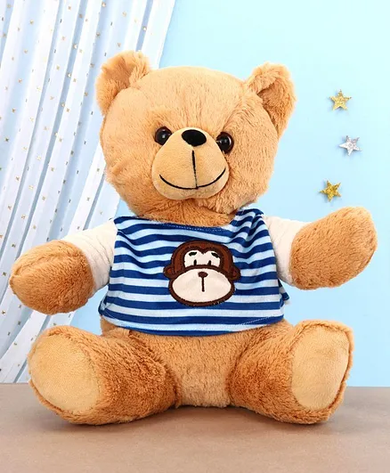 Chun Mun Stuff Teddy Bear Soft Toy With Tee Brown - Height 31 cm
