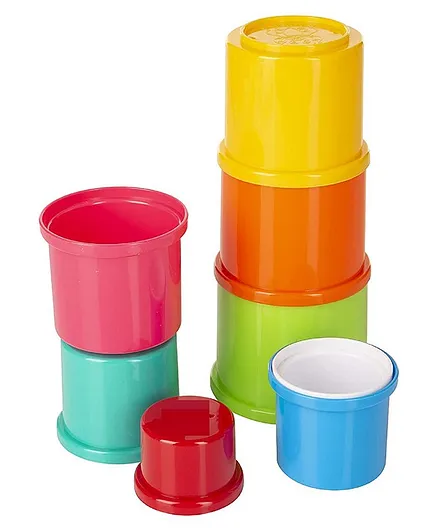 FunBlast Rainbow Stacking Cups Multicolour - Pack of 8