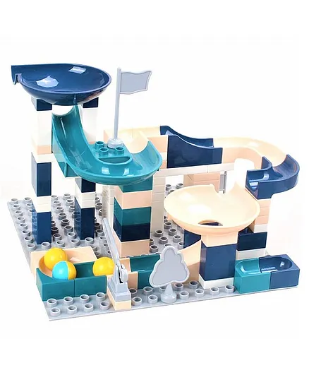 FunBlast 2 in 1 DIY Rolling Ball Toy Blue - 61 Pieces