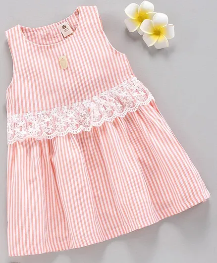 ToffyHouse Sleeveless Striped Frock - Orange