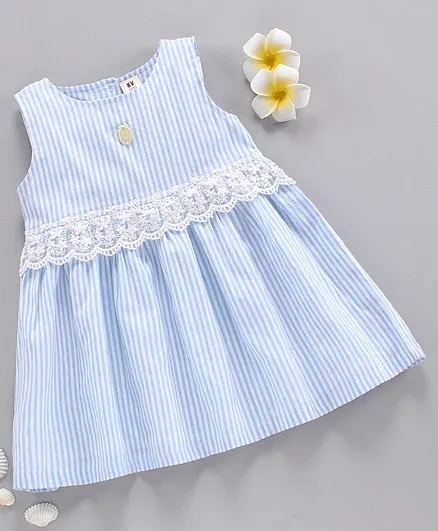 ToffyHouse Sleeveless Striped Frock - Blue