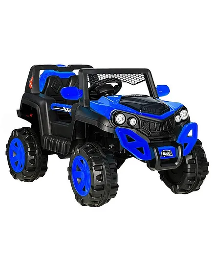 Wheel Power 12 V Battery Operated Ride On Jeep - Blue Black