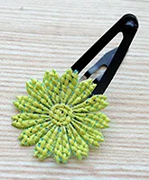 Pretty Ponytails Matte Sheer Jute Flower Hair Clip - Light Green