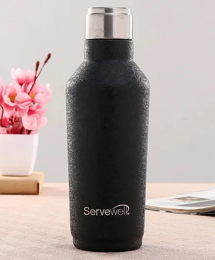 Servewell Alaska Single Wall Water Bottle Black - 675 ml