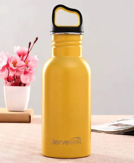 Servewell Captain Single Wall Stainless Steel Water Bottle Orange - 580 ml