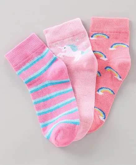 Pine Kids Anti Bacterial Socks Set of 3 Pairs - Multicolor