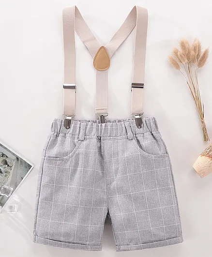 Kookie Kids Mid Thigh Shorts with Suspender Belts - Grey
