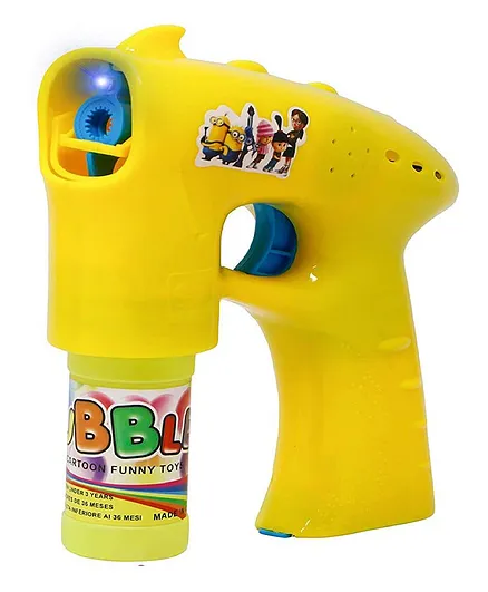 New Pinch Battery Operated Bubble Shooter Gun with Bubble Solution (Color May Vary)