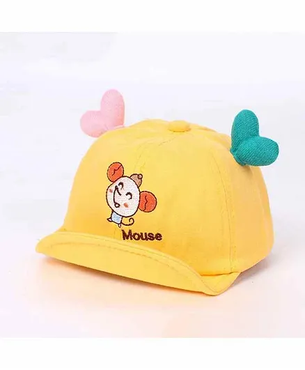 Ziory Cap Mouse Embroidery Yellow - Circumference 48-50 cm