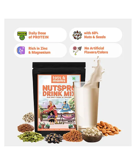 Tots & Moms Nutspro Drink Mix with Jaggery - 200 gm