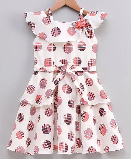 Nottie Planet Short Sleeves Circles Print Dress - Gajari