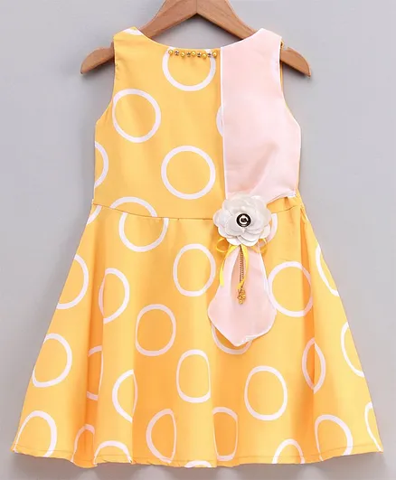 Nottie Planet Sleeveless Circle Print Dress - Gold