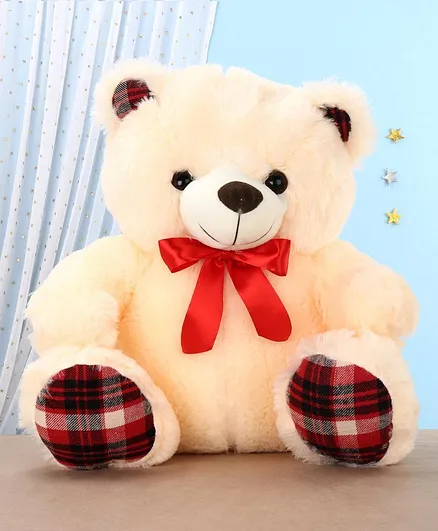 Dimpy Stuff Teddy Bear With Bow Tie Cream - Height 43.5 cm
