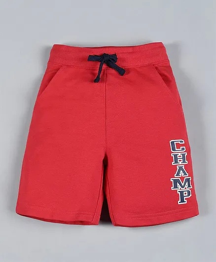 Plum Tree Champ Print Shorts - Red
