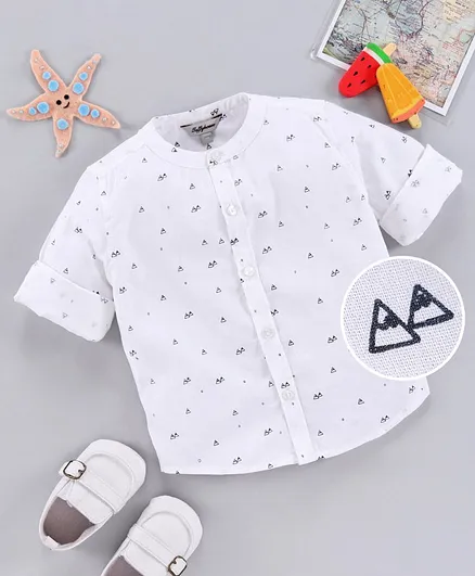 ToffyHouse Full Sleeves Shirt Mountain Print - White