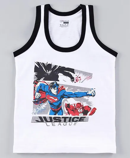 Red Rose Sleeveless Vest - White