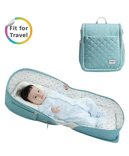 Sunveno Portable Baby Bed Cum Bag - Sea Green