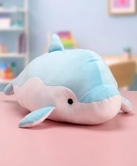 Babyhug Dolphin Premium Plush Toy cum Cushion Blue - Length 55 cm