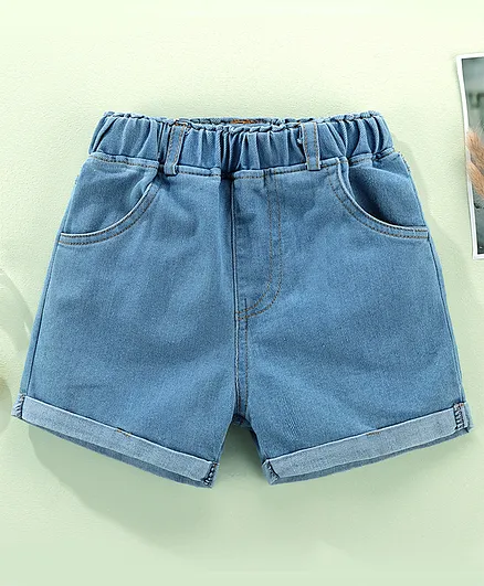 Kookie Kids Mid Thigh Denim Shorts - Blue