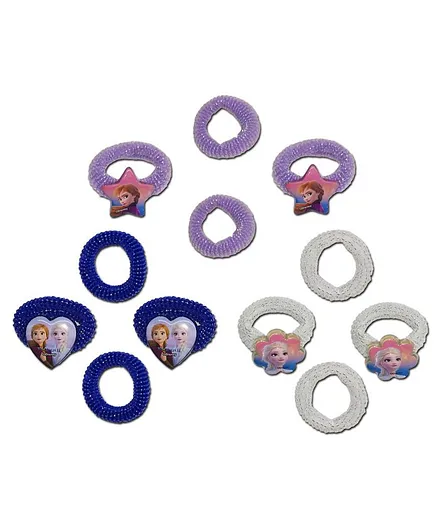 Disney Frozen Hair Rubber Bands 12 Pieces- Multi colour