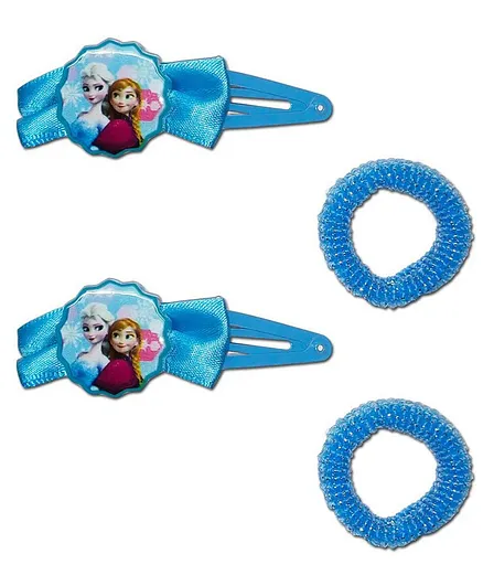 Disney Frozen Rubber Bands and Snap Clips Set of 4 - Blue