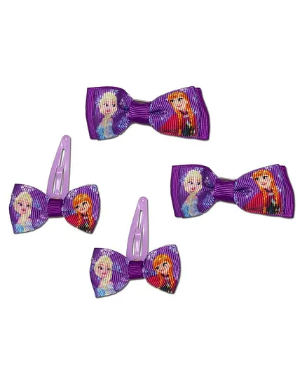 Disney Frozen Snap Clips Bow Shape Set of 4 - Multi Colour