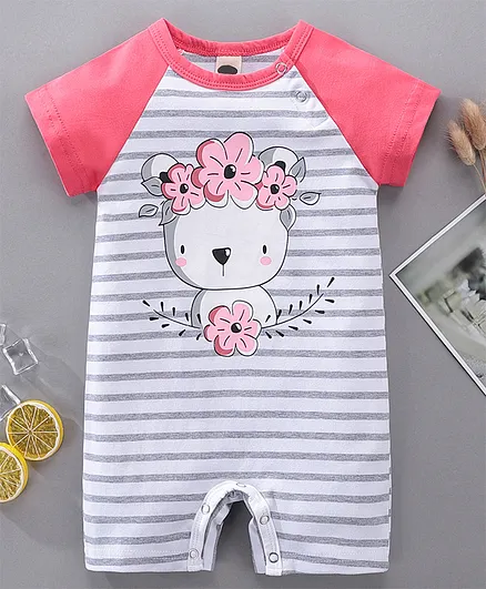 Kookie Kids Half Sleeves Romper - Grey