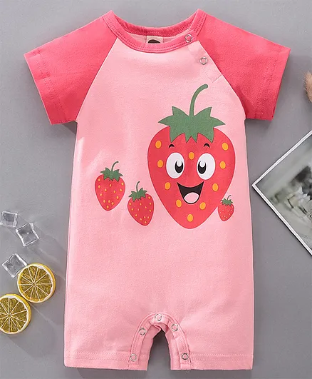 Kookie Kids Half Sleeves Romper - Pink