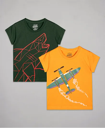 The Sandbox Clothing Co. Half Sleeves Printed Pack Of 2 Tee - Multi Color
