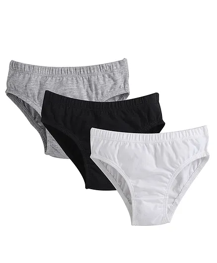 Charm n Cherish Briefs Pack Of 3 Solid Briefs - White Black Grey