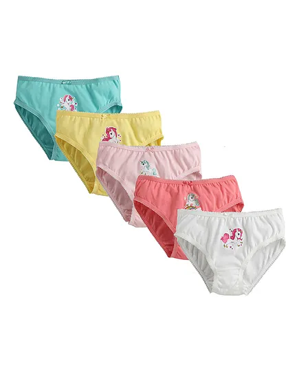 Charm n Cherish Unicorn Printed Pack Of 5 Panties - Multi Color