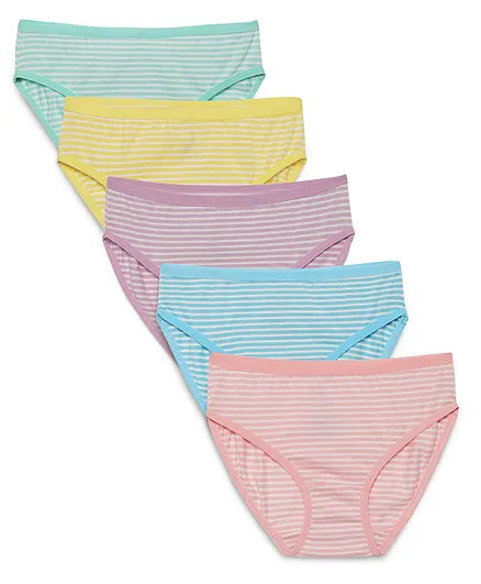 Charm n Cherish Pack Of 5 Stripped Panties - Multi Color